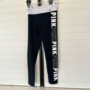 PINK Victoria's Secret Black and White Leggings Size Large Yoga Pants Y2K VS